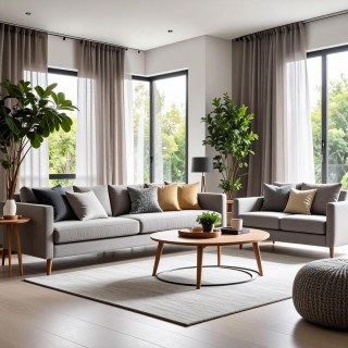 Smarties Hellgrauer Weicher Schierer Voile Vorhang