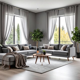 Smarties Hellgrauer Weicher Schierer Voile Vorhang 2