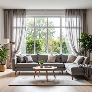 Smarties Hellgrauer Weicher Schierer Voile Vorhang 3