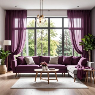 Smarties Lila Weicher Schierer Voile Vorhang 3