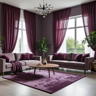 Smarties Lila Weicher Schierer Voile Vorhang 2