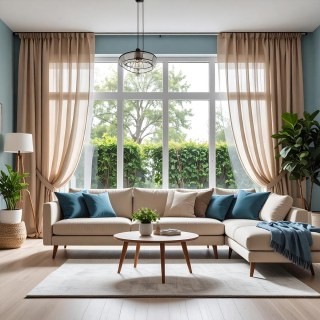 Smarties Sand Beige Weicher, transparenter Voile-Vorhang 3