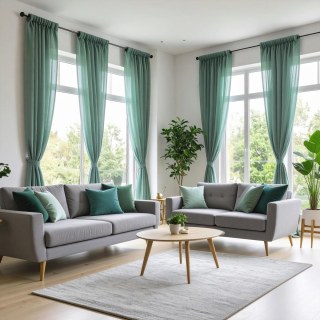 Smarties Sanft Minzgrün Entenei Schiere Voile Vorhang 3