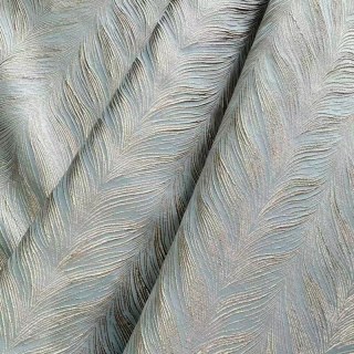 Aqualuna Eierschalenblau Vorhang mit Goldfarbenen Fischgräten Details 5