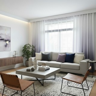 Candy Land Leinen-Optik Grau Ombre Vorhang 3