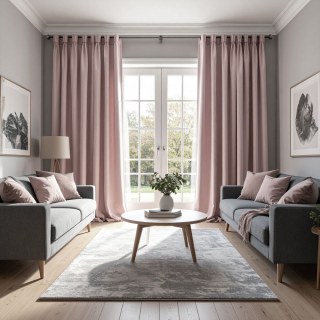 Doppelter Plüsch Pfirsichrosa Chenille Verdunkelungsvorhang