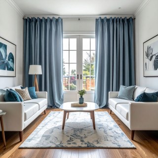 Doppelter Plüsch Nebelblau Chenille Verdunkelungsvorhang