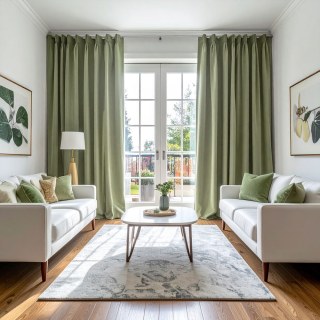 Doppelter Plüsch Salbeigrün Chenille Verdunkelungsvorhang