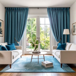 Doppelter Plüsch Seeblau Chenille Verdunkelungsvorhang 2