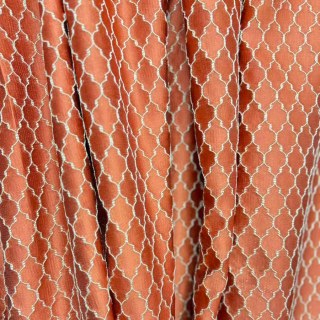 Fancy Trellis 3D Jacquard Orange Arabesque Vorhänge mit Gold Details 8