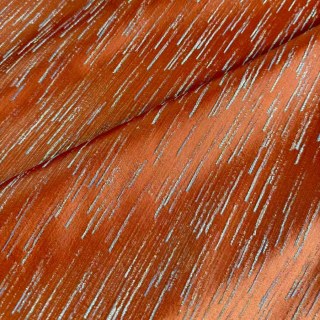 Gilded Stream Orange Vorhang mit metallischen Streifen 5