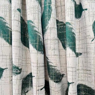 Plume & Pattern Abstrakter Grüner Feder-Vorhang 4