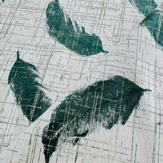 Plume & Pattern Abstrakter Grüner Feder-Vorhang 7