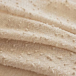 Gekräuselte Wellen Tweed inspiriert Mocha Beige Glitzernder Mesh Netzkurzvorhang