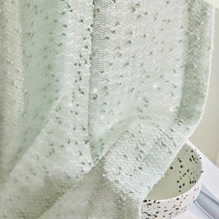 Ripple Wave Tweed Inspired Salbei Grün Mesh Netzkurzvorhang 3