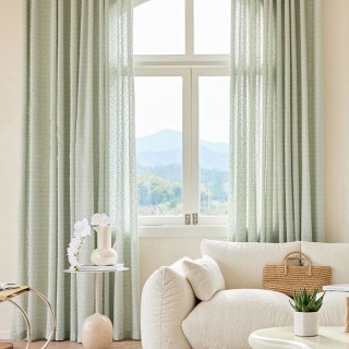 Ripple Wave Tweed Inspired Salbei Grün Mesh Netzkurzvorhang 4