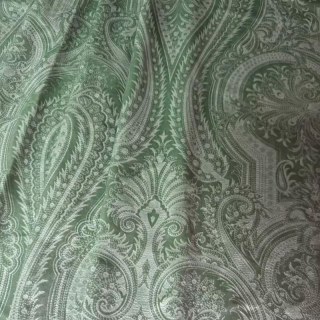 Royal Mirage Salbei Eierschalen Grün Damast Samt Vorhang 4