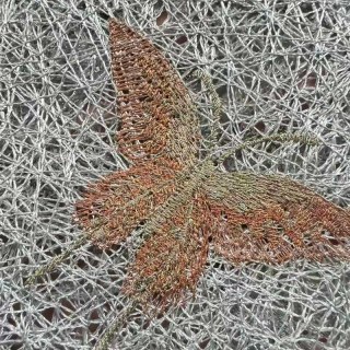 Winged Whisper bestickte Schmetterlingsgraue Mesh-Gardine 6