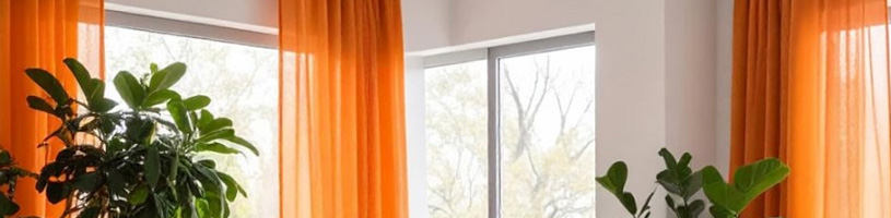 Orange/Terracotta Voile Vorhang