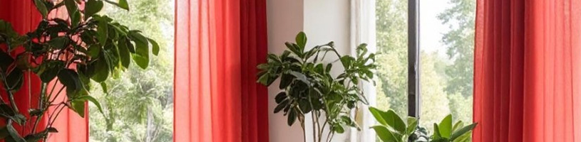Rot Voile Vorhang