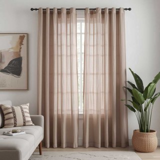 Notting Hill Mocha Luxus Voile Vorhang