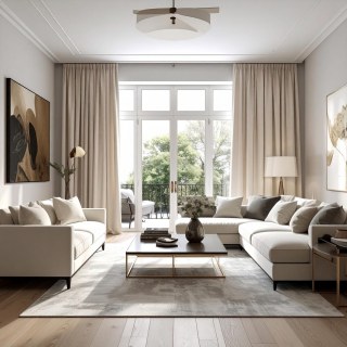 Üppige Creme-Samtvorhänge