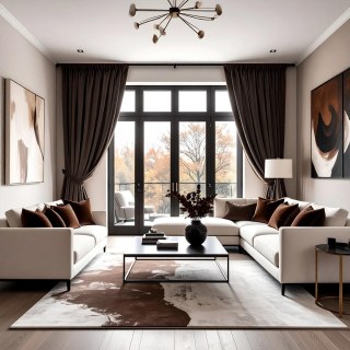 Glänzender dunkelbrauner Samtvorhang 2