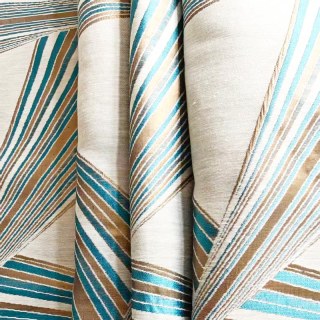 Prism Axis Teal und Goldene Geometrische Art-Deco-Vorhänge 6