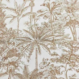 Vintage Tropica Mocha Braun Chenille Toile de Jouy Vorhänge 6