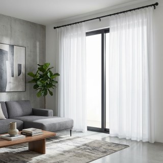 Ein Hauch von Sonnenschein, halbtransparent, weiße, schwere Netzgardine