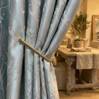 Blütenzweige Entenei Blau Abstrakter Blumenmuster Vorhang 2