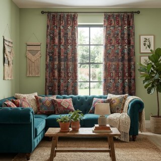 BOHO Rhapsodie Mehrfarbig Rot Geometrischer Vorhang 3