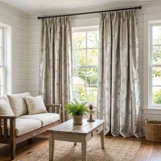 Schmetterling Ballett Jacquard Creme Satiniert Blumenvorhänge 2