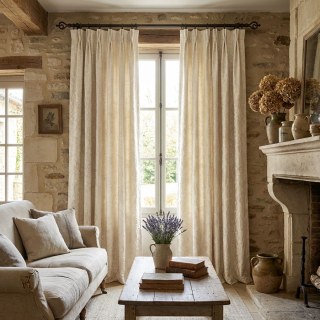 Kirschblüten Creme Blumen Chenille Verdunkelungsvorhang 3