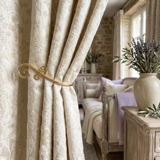 Kirschblüten Creme Blumen Chenille Verdunkelungsvorhang