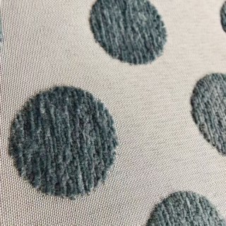 Dottie Delight Mid Century Modern Staubiges Türkis Polka Dot Chenille Vorhang 9