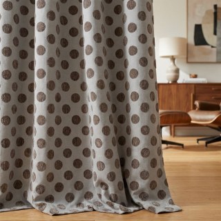 Dottie Delight Mid Century Modern Taupe Grün Gepunkteter Chenille Vorhang 3