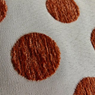 Dottie Delight Mid Century Modern Terracotta Orange Polka Dot Chenille Vorhang