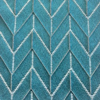 Elegante Art-Deco-Chevron-Geometrische Türkisblaue Vorhänge