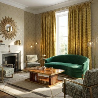 Elegante Art-Deco-Chevron-Gold-Vorhänge 3