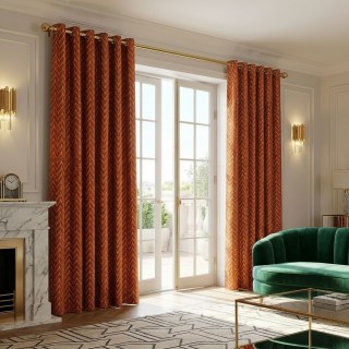 Elegante Art-Deco-Chevron-Orange-Vorhang 3