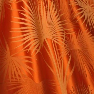 Fächerpalmen-Silhouette Orange Satin Tropische Blätter Vorhang