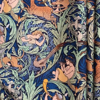 Forest Orchestra Marineblaue Leinenoptik Blumenmuster Vorhänge 5