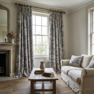 Forstgeschichte Toile de Jouy Bär Leopard Eule Grau Schwarzout Tierdruck Vorhänge 4