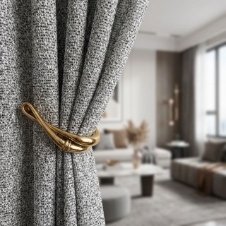 Französischer Chic Schwarz & Weiß Schwerer Voile Vorhang