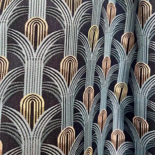 Geometrische Glamour Blau Grün und Gold Retro Art Deco Vorhänge 7