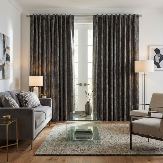 Gildström Schwarz Vorhang mit metallischen Streifen 3