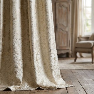 Goldene Barock Luxus Jacquard Creme Gold Damast Vorhänge 2