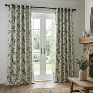 In The Woods Grüne Blätter Vorhang mit goldenen Details 3