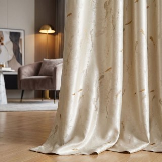 Koi Teich Luxus Jacquard Champagner Abstrakt Hellgold Vorhang